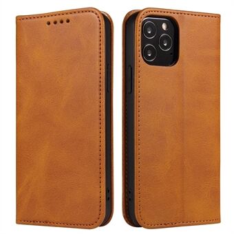 Voor iPhone 11 Pro Max 6,5 inch Calf Texture Phone Shell Wallet Phone Cover Auto-absorbed Leather Stand Case