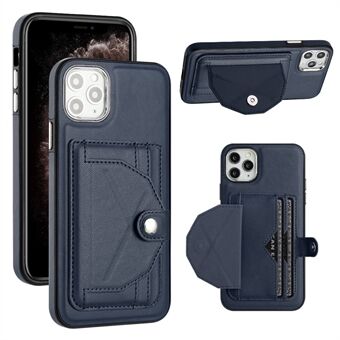 YB Leather Coating Series-4 voor iPhone 11 Pro Max Kaartsleuven Smartphone Case PU Leather Coated TPU Kickstand Cover