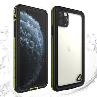 Voor iPhone 11 Pro Max Onderwater Duiken Beschermhoes TPU + PC + PET IP68 Waterdichte Telefoonhoes - Zwart / Groen