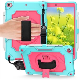 Shockproof PC and Silicone Tablet Case with 360° Swivel Hand Strap for iPad 10.2 (2020)/(2019)