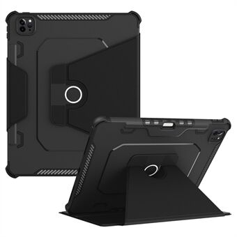 Voor iPad Pro 12.9 (2022) / (2021) / (2020) 360-graden rotatie Armor lederen tablethoes Auto Wake / Sleep Anti-drop Anti- Scratch Stand Case
