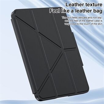 Voor iPad Pro 12.9 (2020) / (2021) / (2022) Origami Stand Case PU Leather Auto Sleep / Wake Tablet Cover met potloodsleuf - Zwart