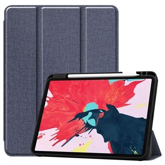 Jeans Texture Tri-fold Stand PU lederen tablet hoes met pen voor iPad Pro 11-inch (2020) / (2018)