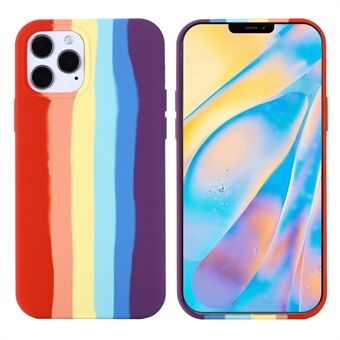 Liquid Silicone Rainbow Pattern Printing Phone Cover Shell voor iPhone 12 mini