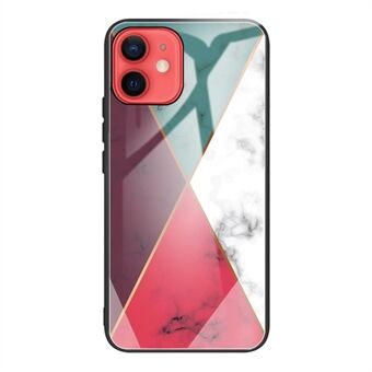 Marmeren patroon gehard glas mobiele telefoon beschermhoes voor iPhone 12 mini