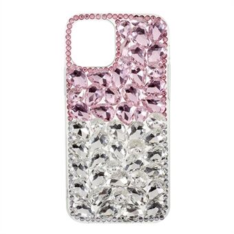 Diamond Sticking Crystal Pink + White Shell TPU-hoesje voor iPhone 12/12 Pro