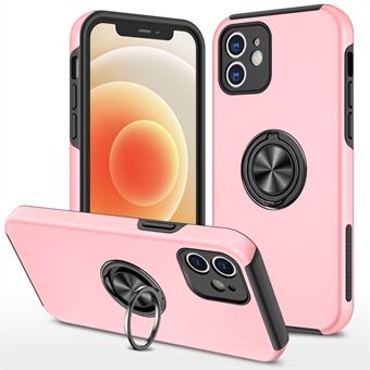 Full Protection Hybrid Phone Cover Case Ring Shape Kickstand Design voor iPhone 12