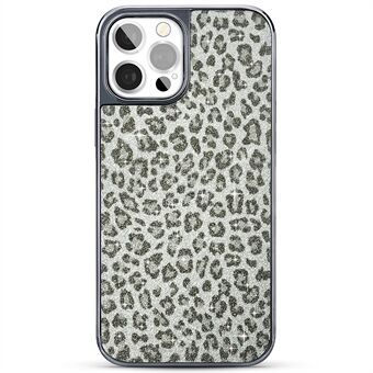 KINGXBAR Glitter Luipaard Cheetah Printpatroon Zachte TPU + Harde PC Beschermende Plating Achterkant voor iPhone 12/12 Pro 6.1 inch
