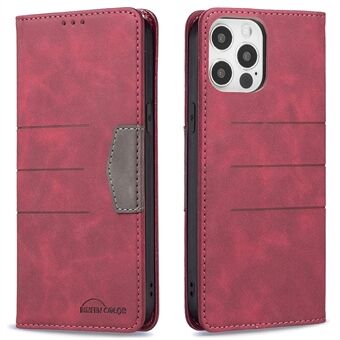BINFEN KLEUR Stijlvolle Flip Phone Case Stand Design TPU + PU Lederen Telefoon Cover Shell voor iPhone 12/12 Pro 6.1 inch