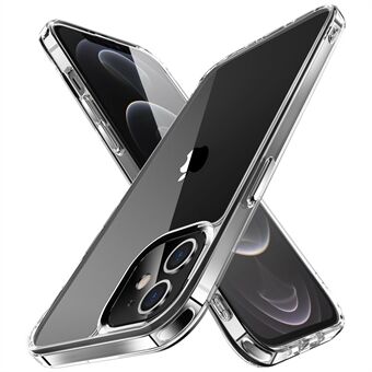 Galvaniseren Kristalhelder TPU + PC Hybride telefoonhoes voor iPhone 12 6.1 inch, verzinkte zijtoetsen transparante accessoires voor mobiele telefoons