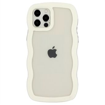 Voor iPhone 12/12 Pro 6.1 inch Golvende Edge Kleur Frame Transparante Achterkant Bump Proof PC + TPU Telefoon Case:
