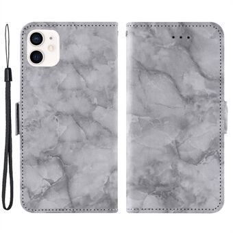 Voor iPhone 12/12 Pro 6.1 inch Marmeren Patroon Volledige Dekking Dual Magnetische Sluiting PU Lederen Stand Flip Wallet Cover: