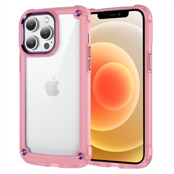 Voor iPhone 12 / 12 Pro 6,1 inch legering Lensframe Anti-drop telefoonhoes PC + TPU Clear Back Cover