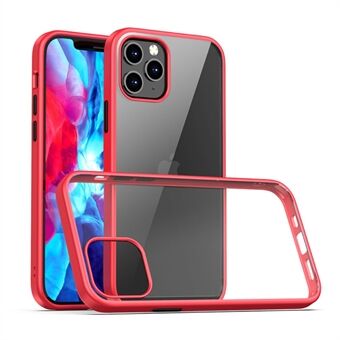 IPAKY Clear PC Back + TPU Edges Combo Beschermhoes voor iPhone 12 Pro / iPhone 12 - Rood / Zwart
