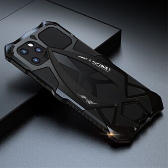 LUPHIE Sportwagen Design Metaal + Siliconen Volledige Beschermhoes met Gehard Glas Screenprotector voor iPhone 12 Pro - Zwart