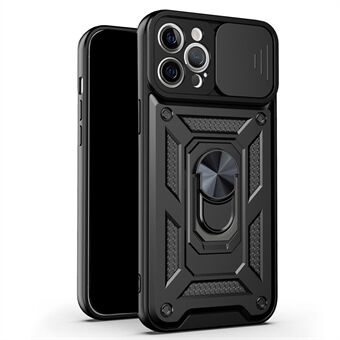 Schokbestendige Camera Slide Phone Case Cover met Kickstand Ring Holder voor iPhone 12 Pro