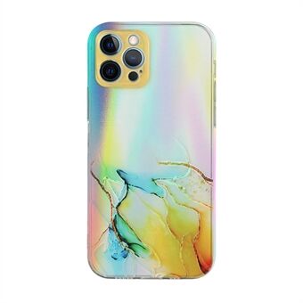 Precieze Carving Marmer Patroon Embossing Laser TPU Telefoon Cover Shell voor iPhone 12 Pro 6.1 Inch