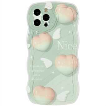 For iPhone 12 Pro 6.1 inch Pattern Printed Soft TPU Wave-shaped Cover Precise Cutouts Anti-scratch Phone Shell - Dual