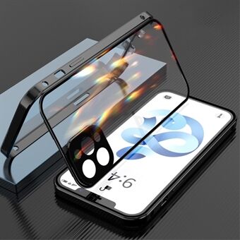 Precision Gat Dubbelzijdig Gehard Glas Dubbele Gesp met Volledige Cover Camera Beschermende Telefoon Case voor iPhone 12 Pro