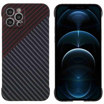 Voor iPhone 12 Pro 6.1 inch Carbon Fiber Textuur Splicing Phone Case Onvolledige Covering Hard PC Back Cover