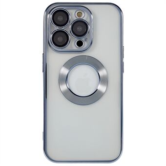 Voor iPhone 12 Pro 6.1 inch Galvaniseren Randen Telefoon Case CD Textuur Ring Logo Gat Ontwerp Zachte TPU Camera Bescherming cover