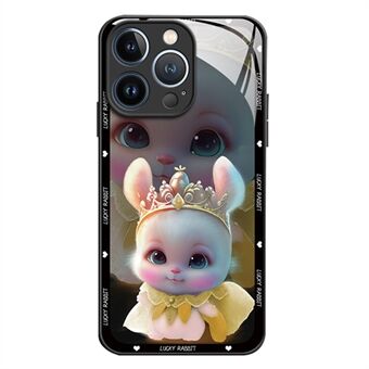 Voor iPhone 12 Pro 6.1 inch Mooie Princess Elf Konijn Patroon Smartphone Beschermhoes Gehard Glas + TPU Anti- Scratch Back Case