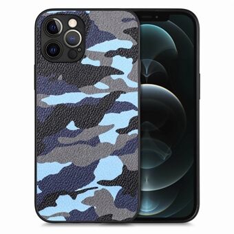 PU-leer gecoat PC + TPU-hoesje voor iPhone 12 Pro, telefoonhoes met precies uitgesneden camouflagepatroon