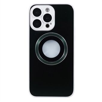 Logo View telefoonhoesje voor iPhone 12 Pro , Ring van aluminiumlegering + TPU AG matte magnetische hoes met lensbeschermer