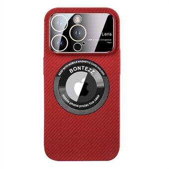 PC-hoes met koolstofvezelstructuur voor iPhone 12 Pro 6,1 inch beschermende magnetische telefoonhoes met concave lens