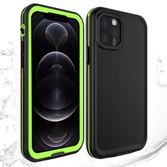Onderwater duiken telefoonhoes voor iPhone 12 Pro 6.1 inch TPU + pc + PET IP68 snorkelen waterdichte telefoonhoes - zwart / groen