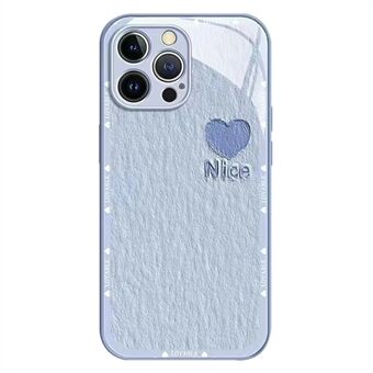 Olieverfschilderij telefoonhoesje voor iPhone 12 Pro , gehard glas + TPU telefoonhoes metalen verf hart decorhoes
