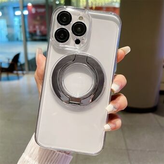 Doorzichtige pc-hoes voor iPhone 12 Pro 6,1 inch compatibel met MagSafe-telefoonhoes galvanische standaard met lensfilm