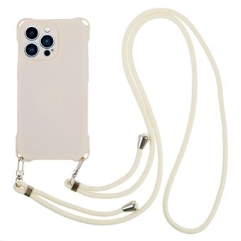 Voor iPhone 12 Pro Schokbestendige TPU-hoes Vierhoekig verdikt stofdicht telefoonhoesje met hangend touw