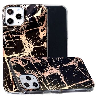 Marmeren patroon Rose goud galvaniseren IMD beschermende TPU-hoes voor iPhone 12 Pro Max 6,7 inch