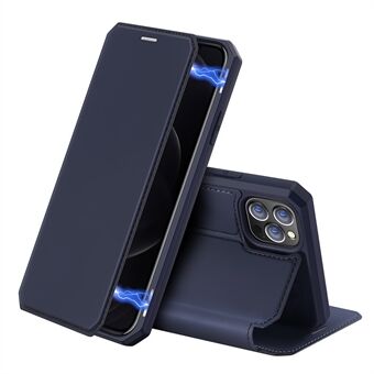 DUX DUCIS Skin X-serie Ontwerp met één kaartsleuf Automatisch geabsorbeerd glanzend lederen Stand voor iPhone 12 Pro Max 6.7 inch