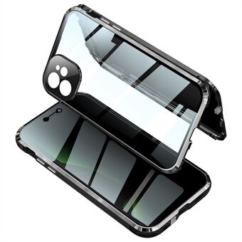 Lock Installatie Metalen Frame + Dubbelzijdig Gehard Glas + Lens Cover Beschermhoes voor iPhone 12 Pro Max