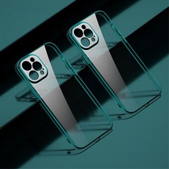 Transparante galvanische lensbescherming Zachte TPU-telefoonhoes voor iPhone 12 Pro Max - groen