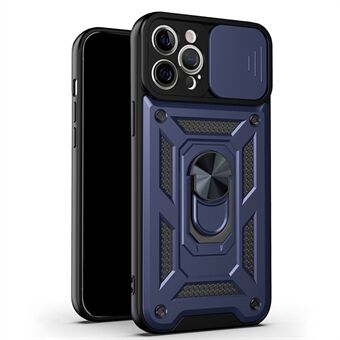 Camera Push Window Phone Case Cover met Kickstand Ring Holder voor iPhone 12 Pro Max