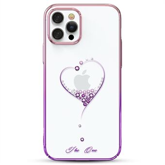 KINGXBAR Wish Series Shiny Authorized Swarovski Crystals Plating PC Hard Shell voor iPhone 12 Pro Max 6.7 Inch - Paars