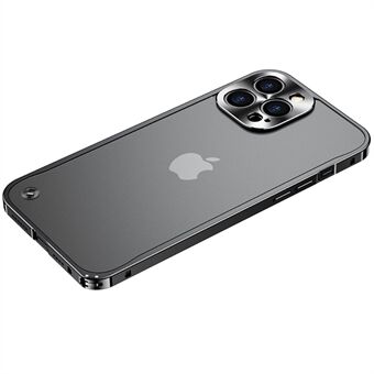 Achtercover van gehard glas + metalen frame Mat telefoonhoesje voor iPhone 12 Pro Max 6,7 inch
