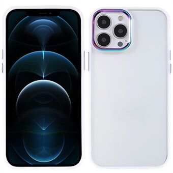 Anti-drop Multi-Color Galvaniseren Metalen Camera Lens Ring Knoppen Cover TPU + Acryl Hybride Achterkant voor iPhone 12 Pro Max 6.7 Inch