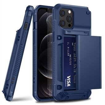 For Apple iPhone 12 Pro Max 6.7 inch TPU+PC Card Slot Design Side Non-slip Design Phone Case Protector