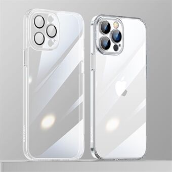 SULADA Crystal Steel Series voor iPhone 12 Pro Max 6.7 inch Drop-proof Galvaniseren Telefoon Case Soft TPU Frame + Gehard Glas Achterkant