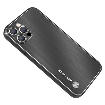 Voor iPhone 12 Pro Max 6.7 inch Anti- Scratch Aluminium + TPU Phone Back Drop-proof Cover Geborsteld Telefoon Case: