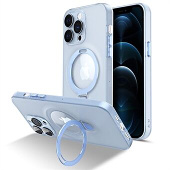 Magnetisch telefoonhoesje voor iPhone 12 Pro Max 6,7 inch, mat PC+TPU-standaardhoes met cameralensbeschermer