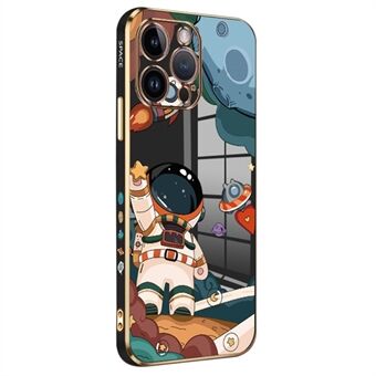 RZANTS Voor iPhone 12 Pro Max Astronaut Ruimteschip Patroon TPU Case Galvaniseren Telefoon Cover