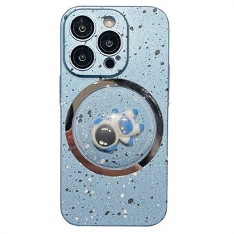 PC-hoes voor iPhone 12 Pro Max 3D roterende astronaut bolle lens Anti-drop telefoonhoes met lensfilm
