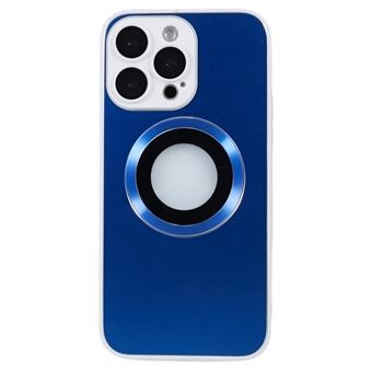 Magnetische hoes voor iPhone 12 Pro Max, logoweergave aluminiumlegering + TPU AG matte telefoonhoes met lensbeschermer