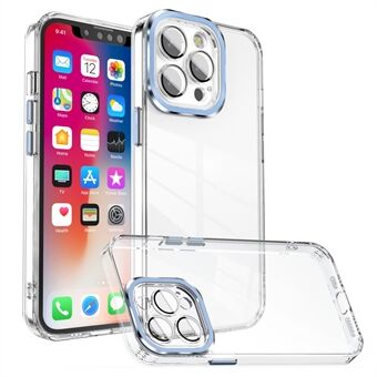 TPU + pc-hoes voor iPhone 12 Pro Max 6,7 inch stootvaste transparante telefoonhoes met glazen lensfilm