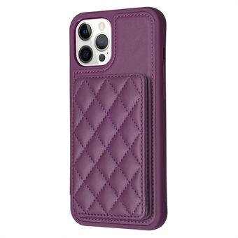BF25 Voor iPhone 12 Pro Max 6.7 inch Kaartsleuven Kickstand Telefoon Anti- Scratch Case Leather Coated TPU Cover